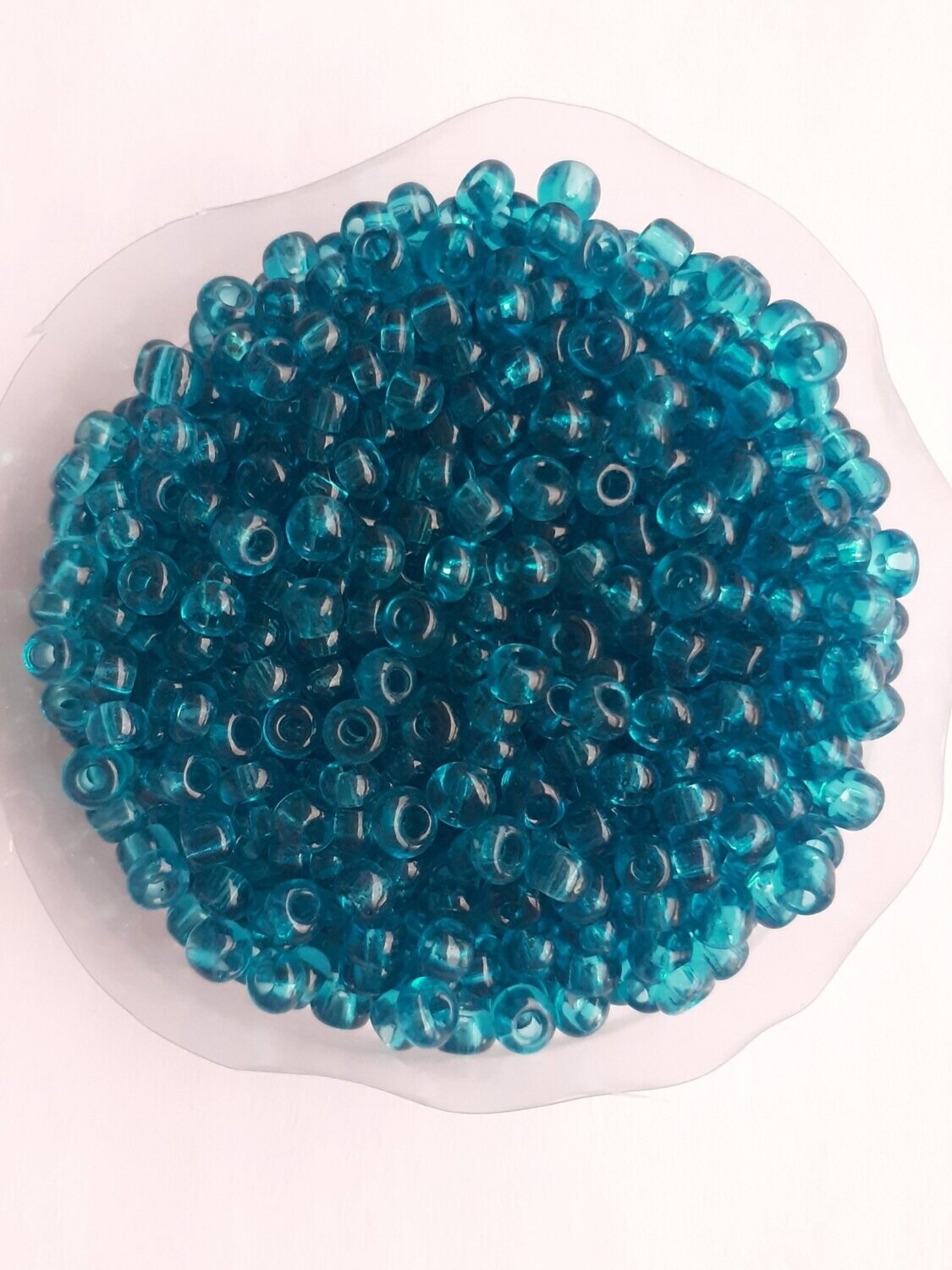 1400 perles en verre 3MM (40g) bleu turquoise transparent