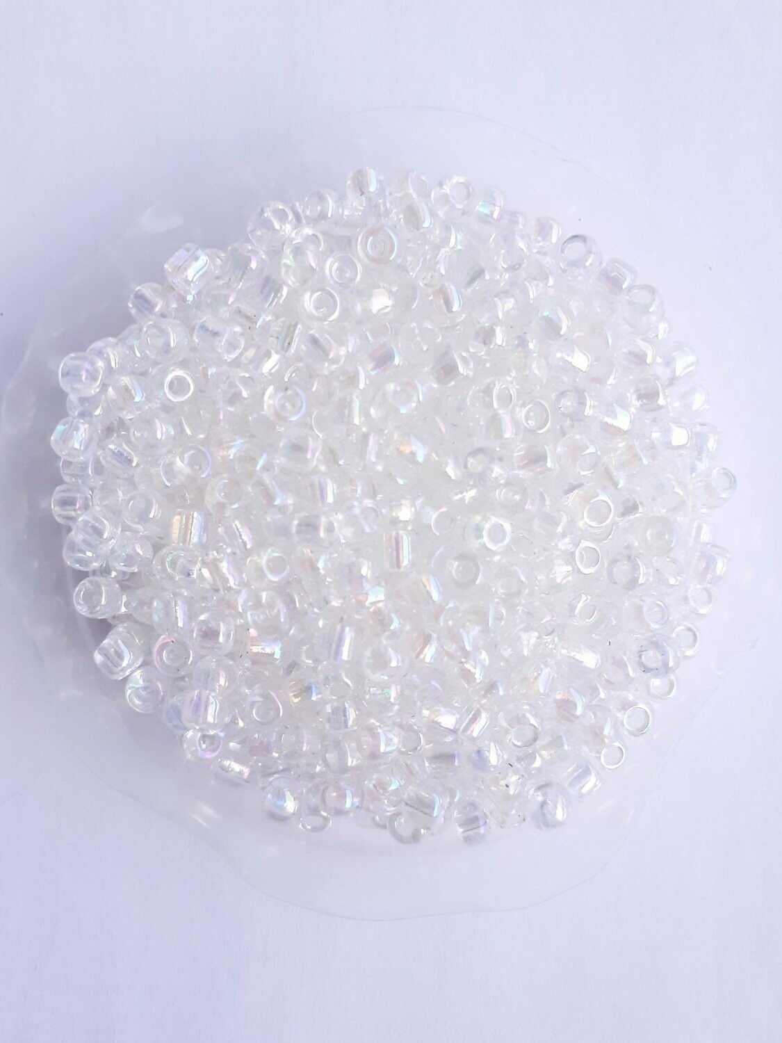 1150 perles en verre 3MM (32g) blanc transparent nacré