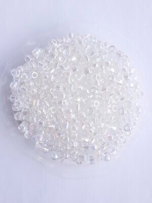 1150 perles en verre 3MM (32g) blanc transparent nacré