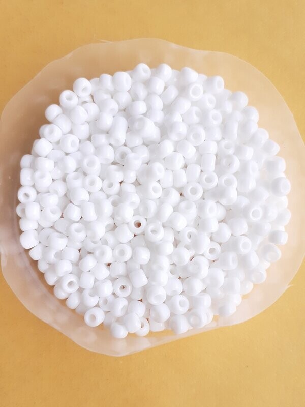 1400 perles en verre 3MM (40g) blanc opaque