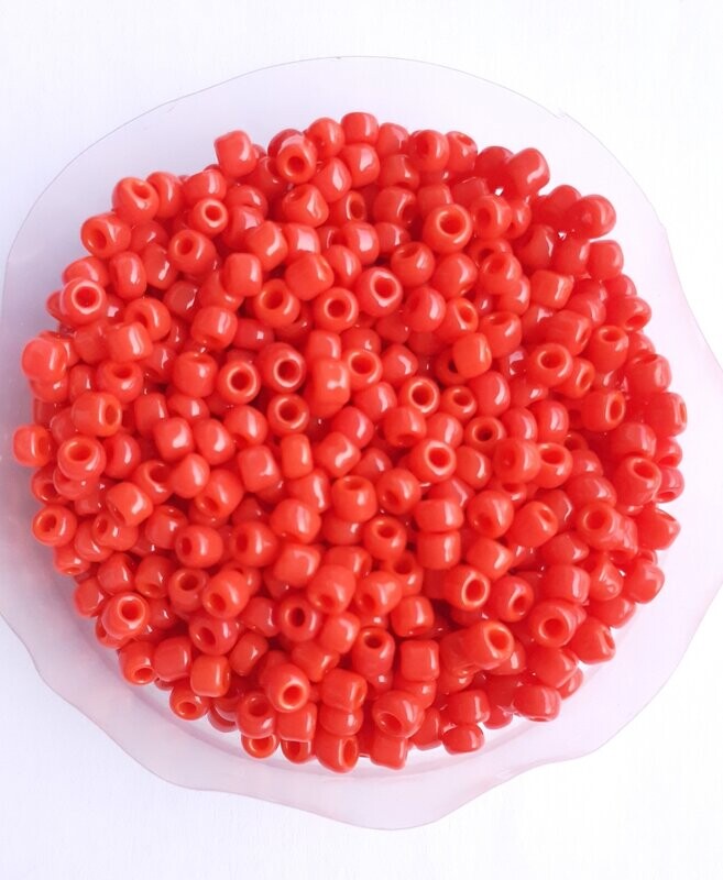 1400 perles en verre 3MM (40g) rouge clair opaque