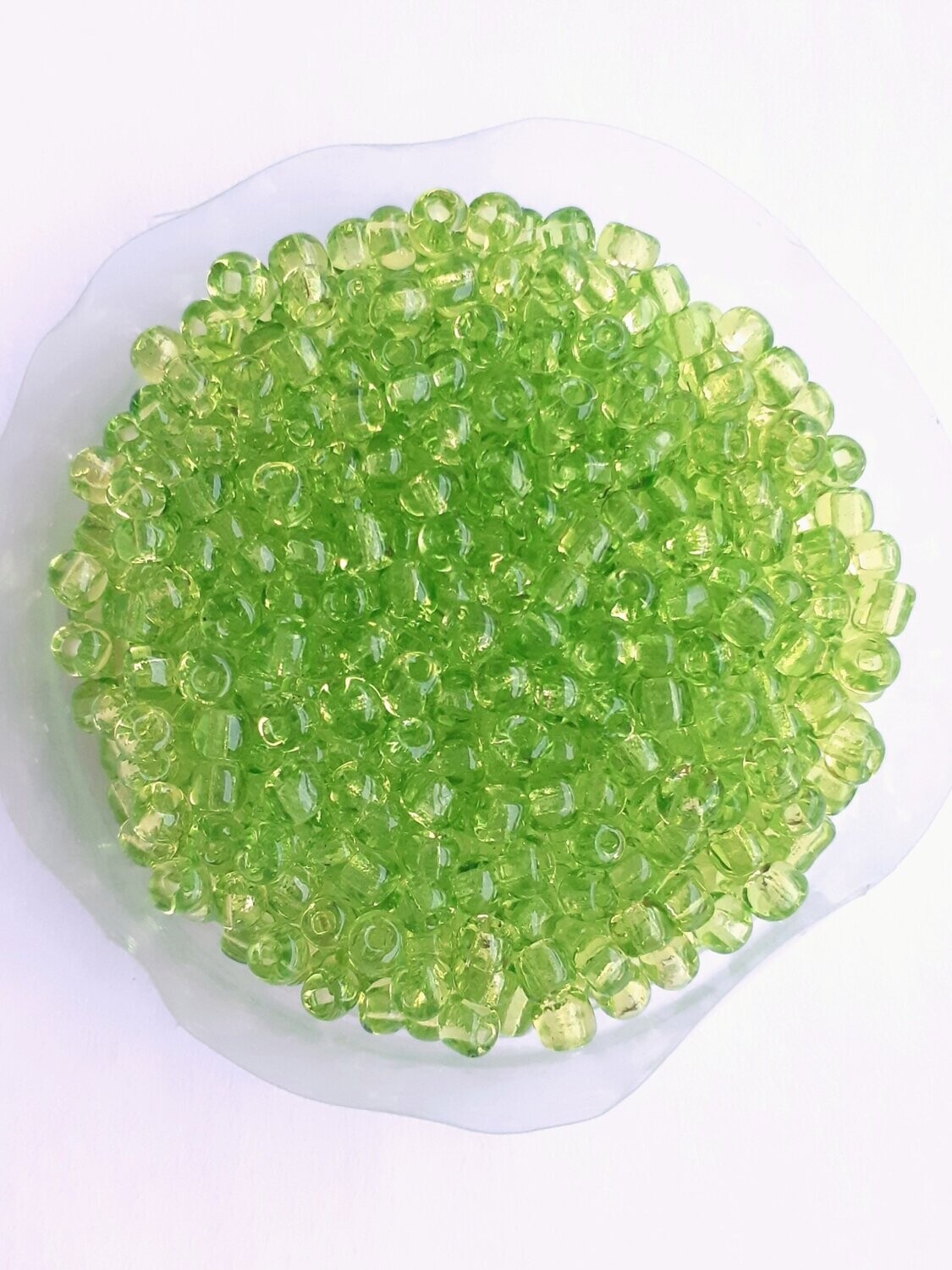 1400 perles en verre 3MM (40g) vert clair transparent
