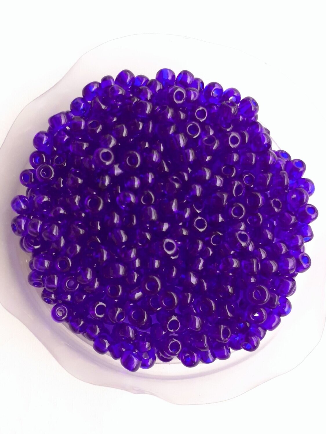 1400 perles en verre 3MM (40g) bleu nuit transparent