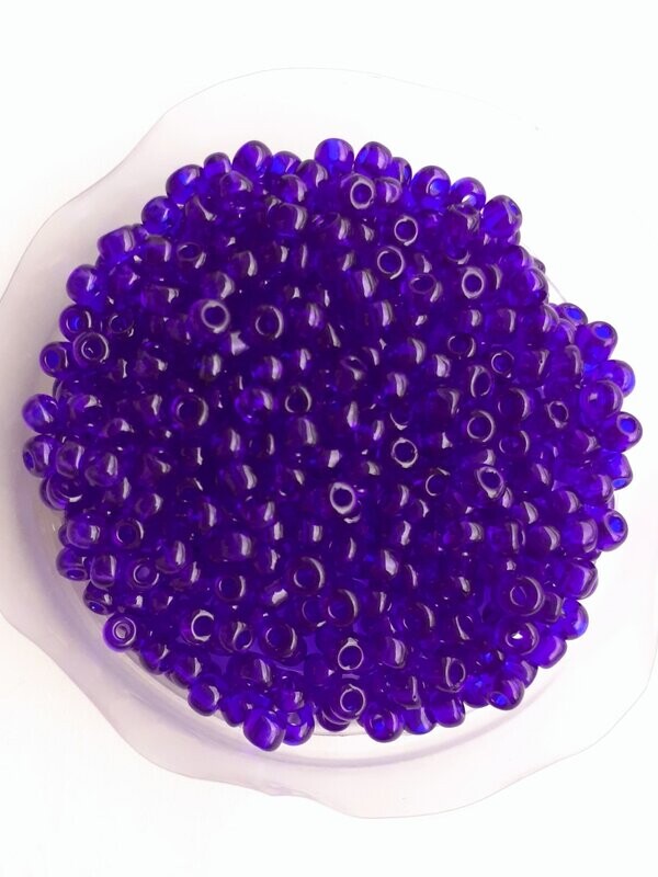 1400 perles en verre 3MM (40g) bleu nuit transparent