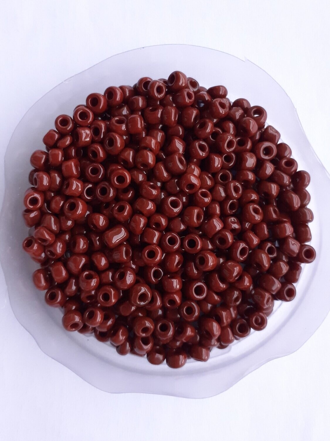 1400 perles en verre 3MM (40g) marron opaque