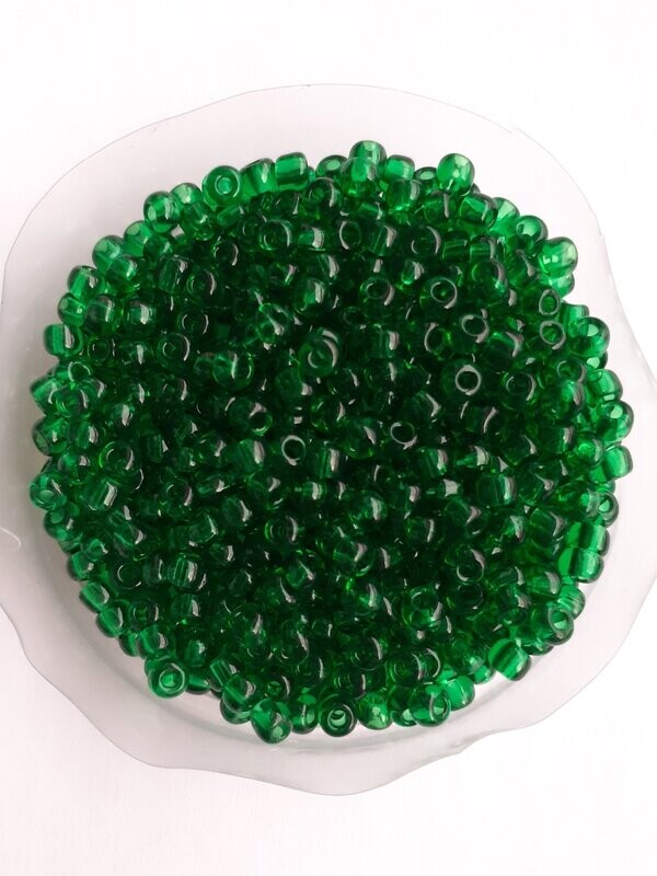 1400 perles en verre 3MM (40g) vert foncé transparent