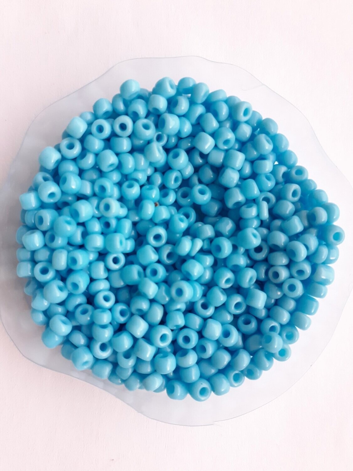 1400 perles en verre 3MM (40g) bleu clair opaque
