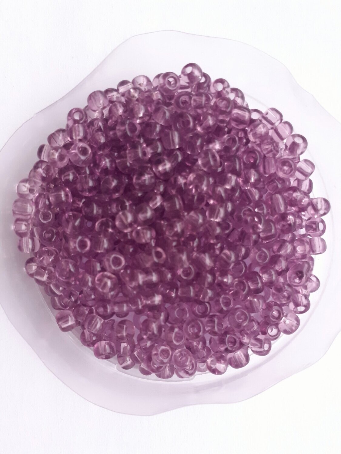 1400 perles en verre 3MM (40g) violet transparent