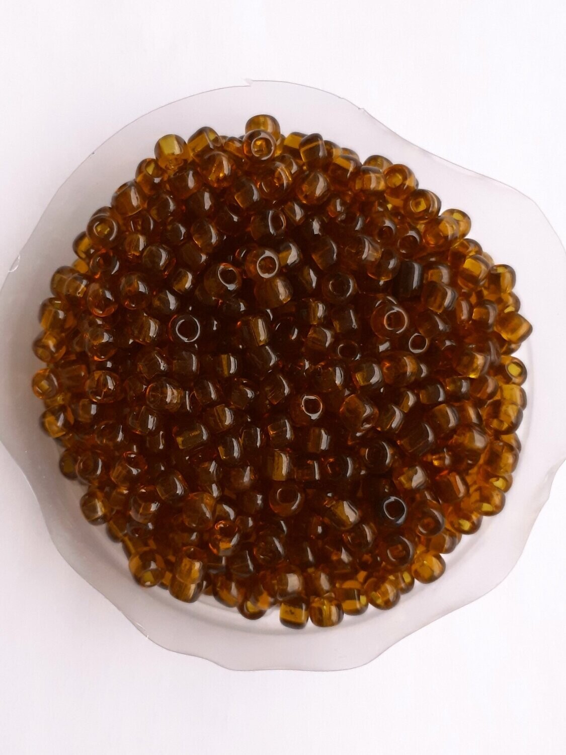 1400 perles en verre 3MM (40g) marron transparent