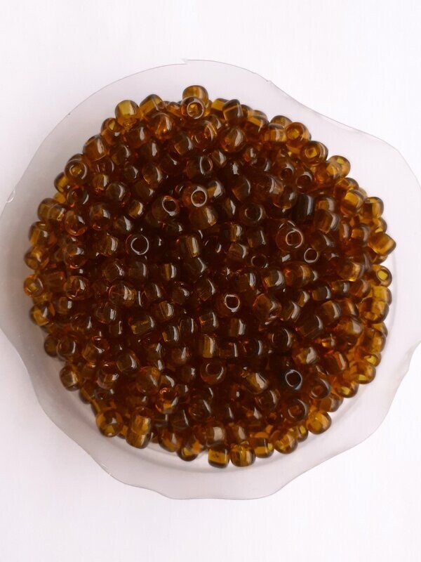 1400 perles en verre 3MM (40g) marron transparent
