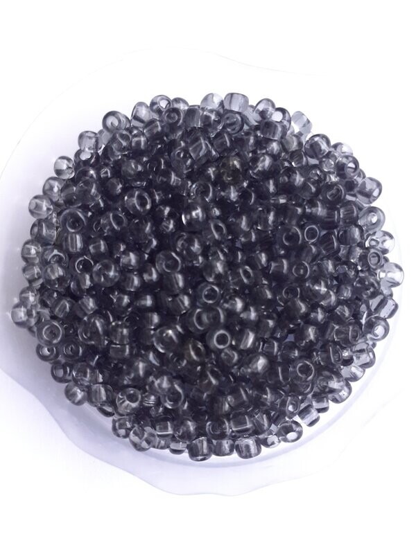 1400 perles en verre 3MM (40g) gris transparent