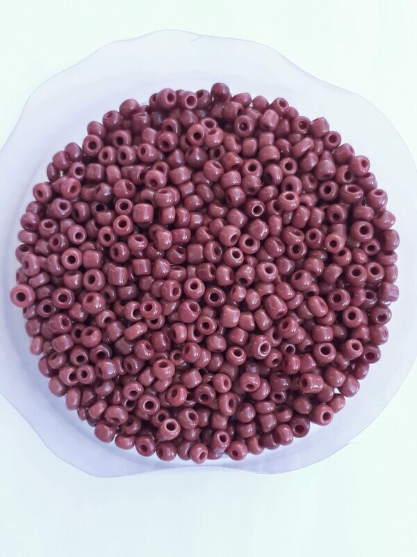 2600 perles en verre 2MM (40g) marron opaque