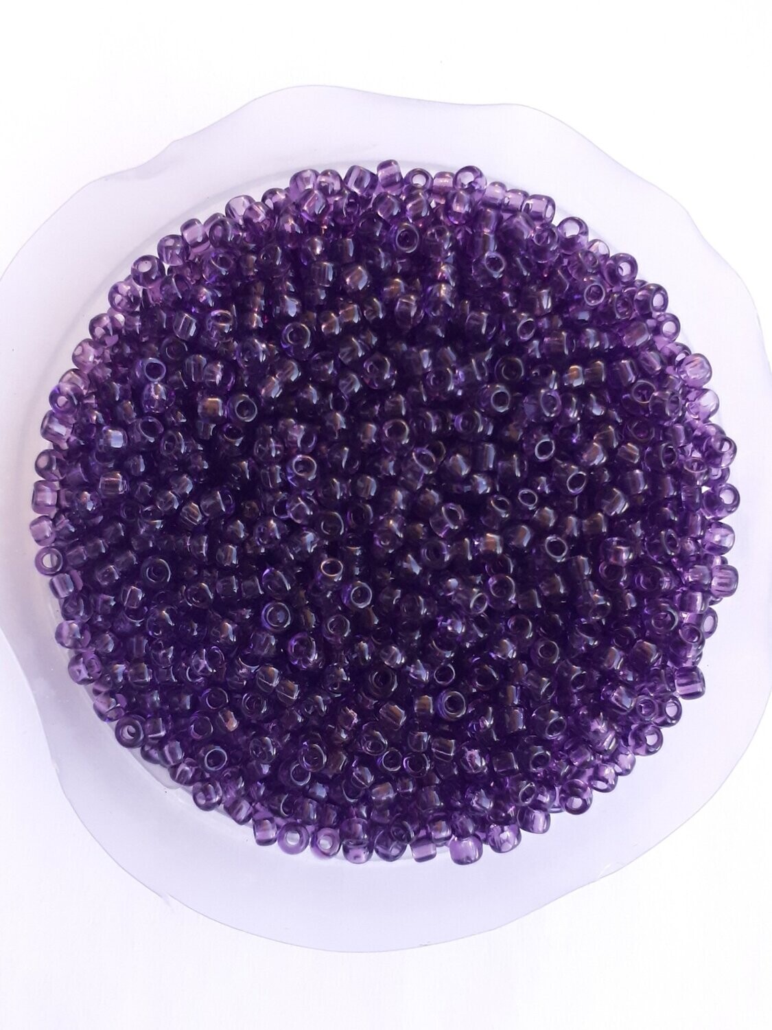 2600 perles en verre 2MM (40g) violet foncé transparent