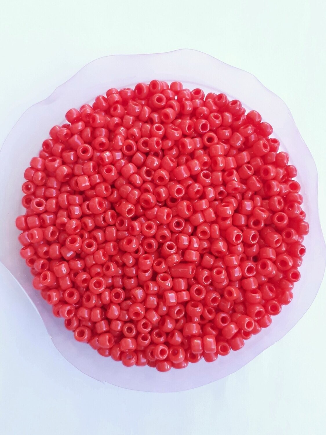 2600 perles en verre 2MM (40g) rouge clair opaque