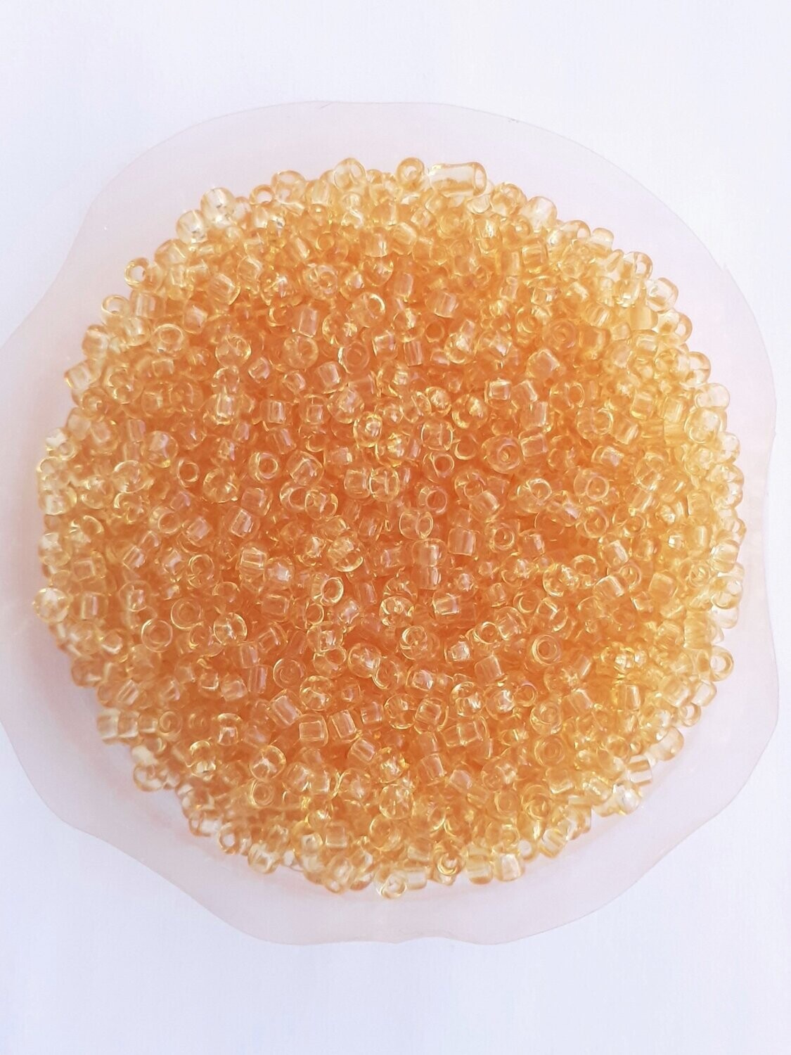 2600 perles en verre 2MM (40g) doré clair transparent
