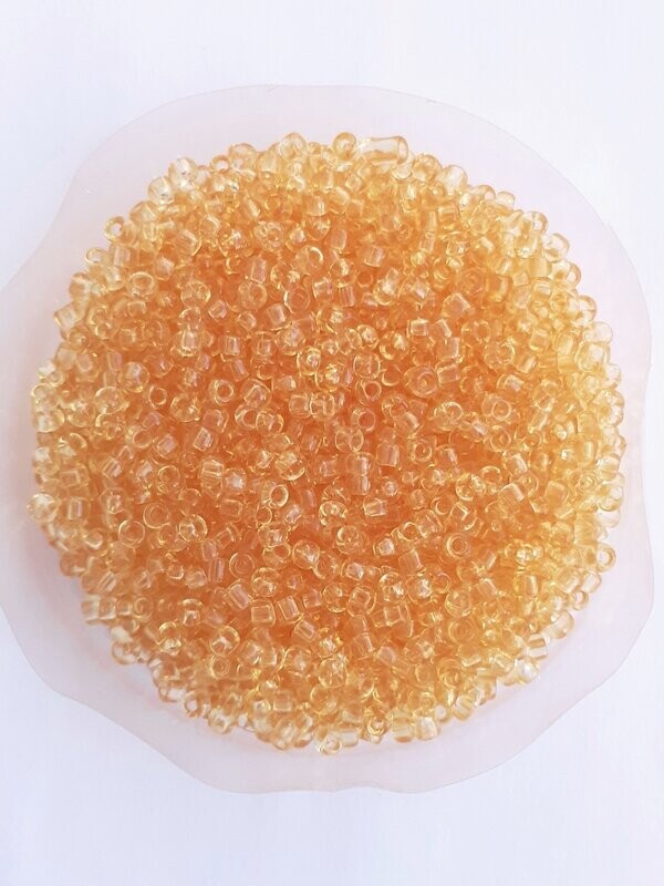 2600 perles en verre 2MM (40g) doré clair transparent