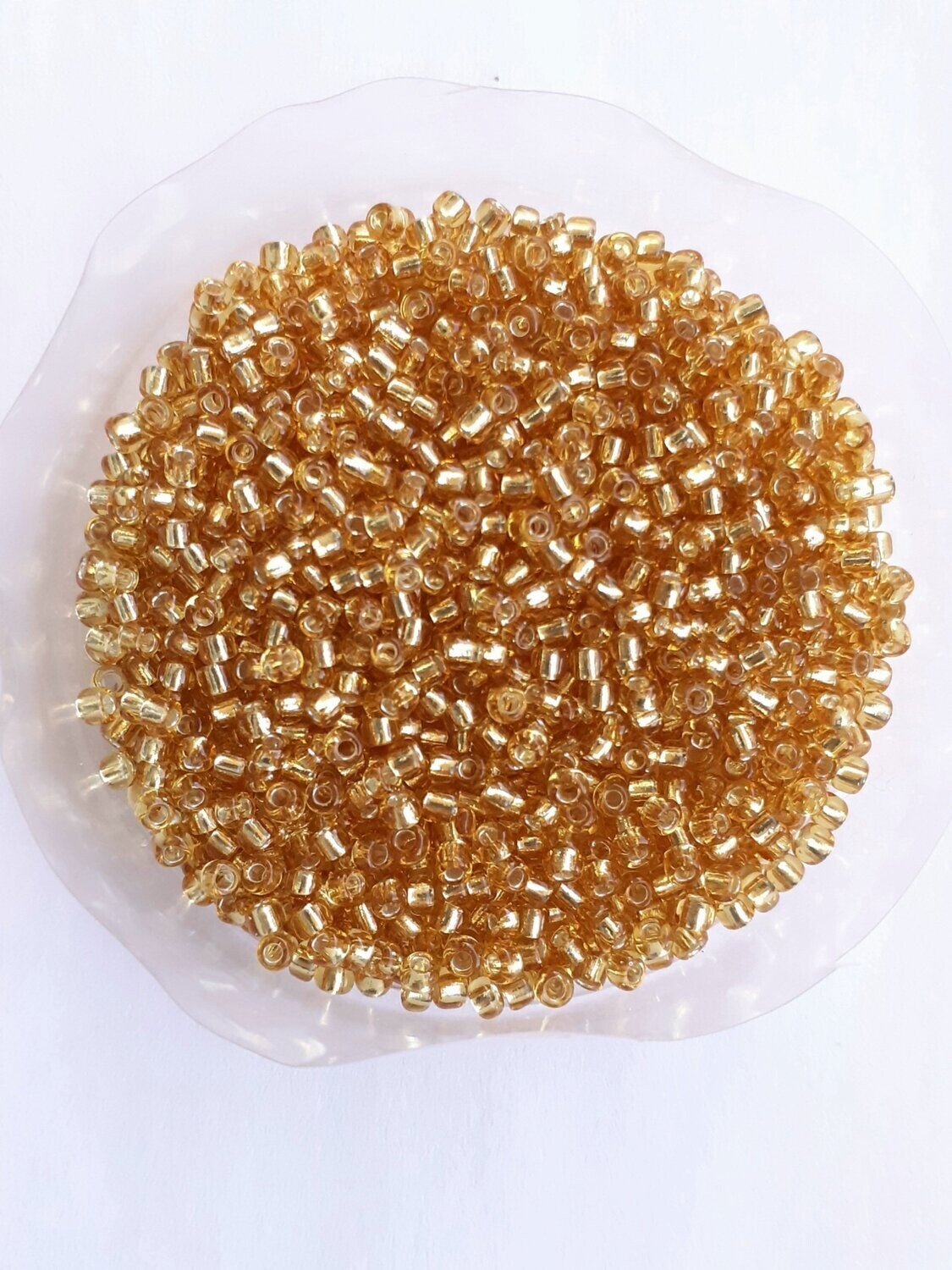 2000 perles en verre 2MM (32g) doré transparent