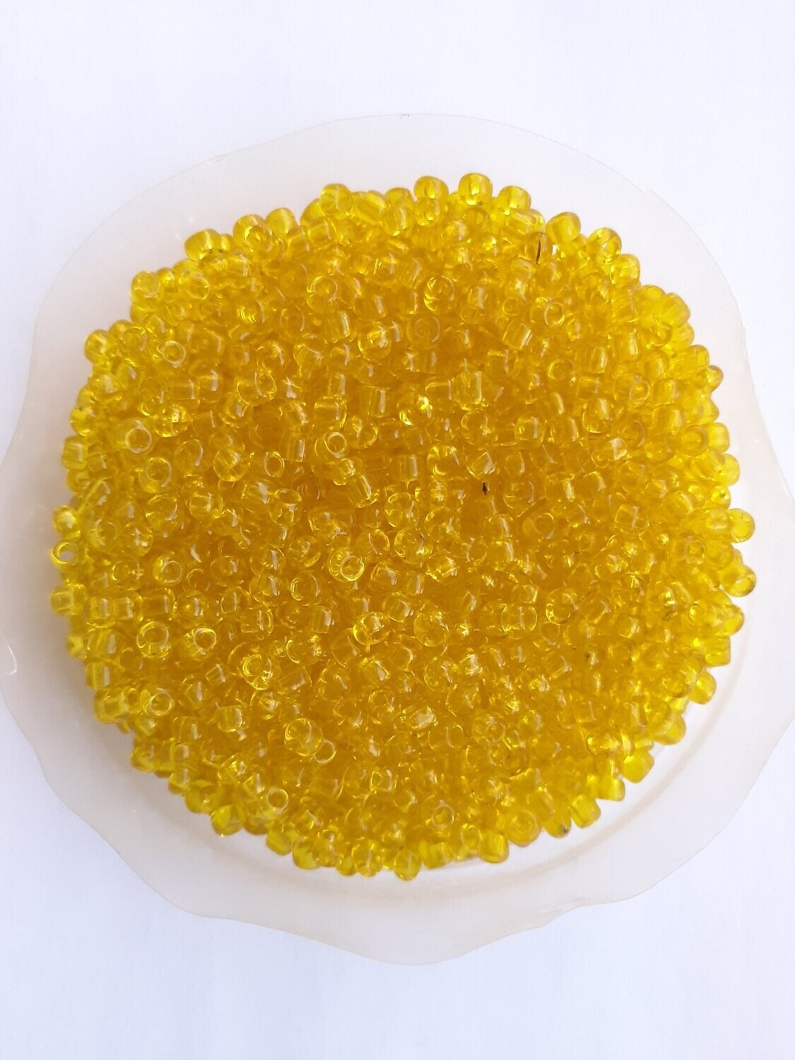 2600 perles en verre 2MM (40g) jaune transparent