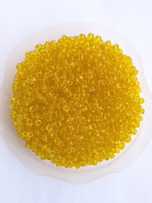 2600 perles en verre 2MM (40g) jaune transparent