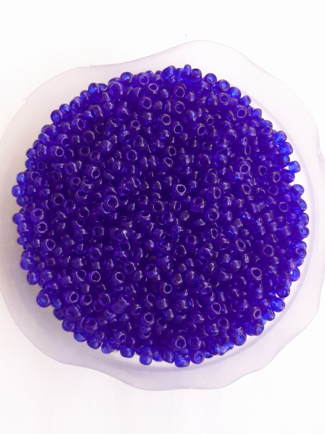 2600 perles en verre 2MM (40g) bleu nuit transparent