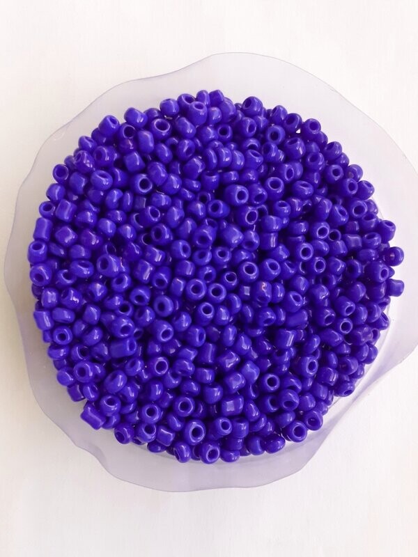 2600 perles en verre 2MM (40g) bleu nuit opaque