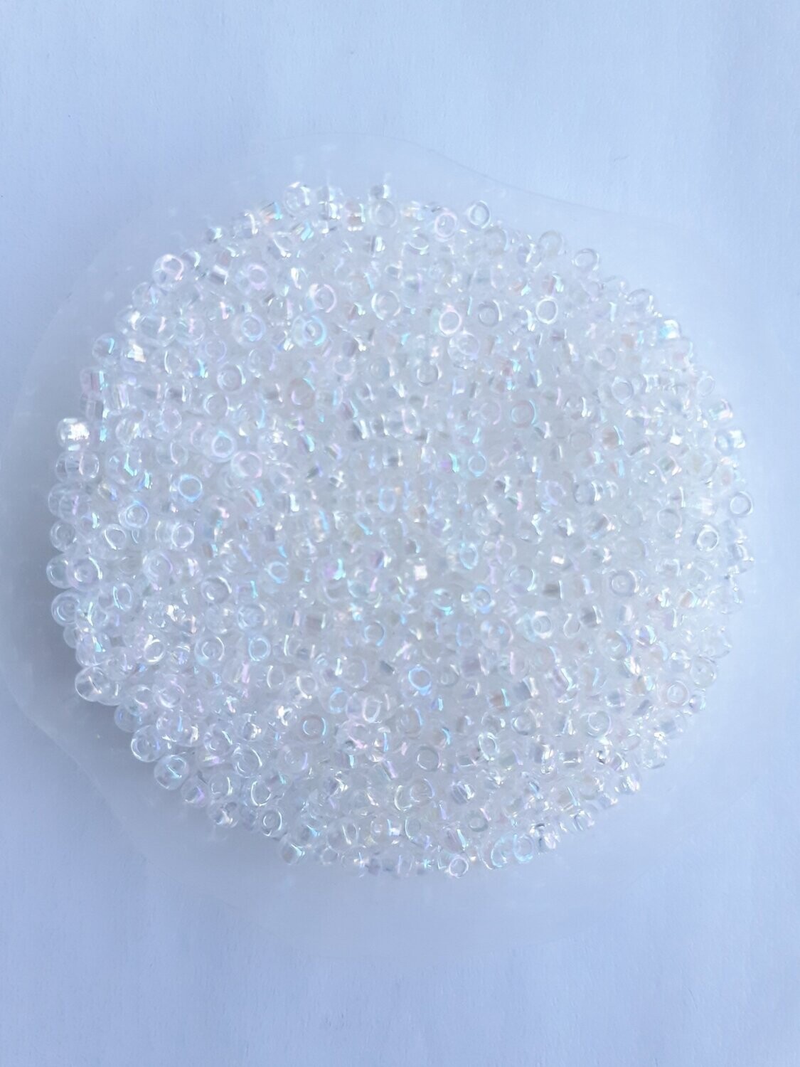2000 perles en verre 2MM (32g) blanc transparent nacré