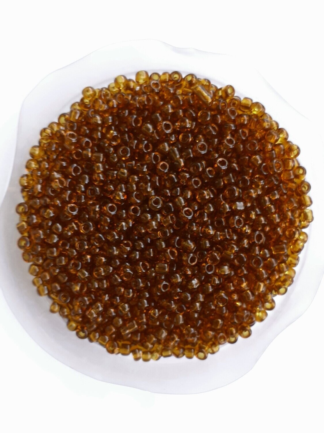 2600 perles en verre 2MM (40g) marron transparent