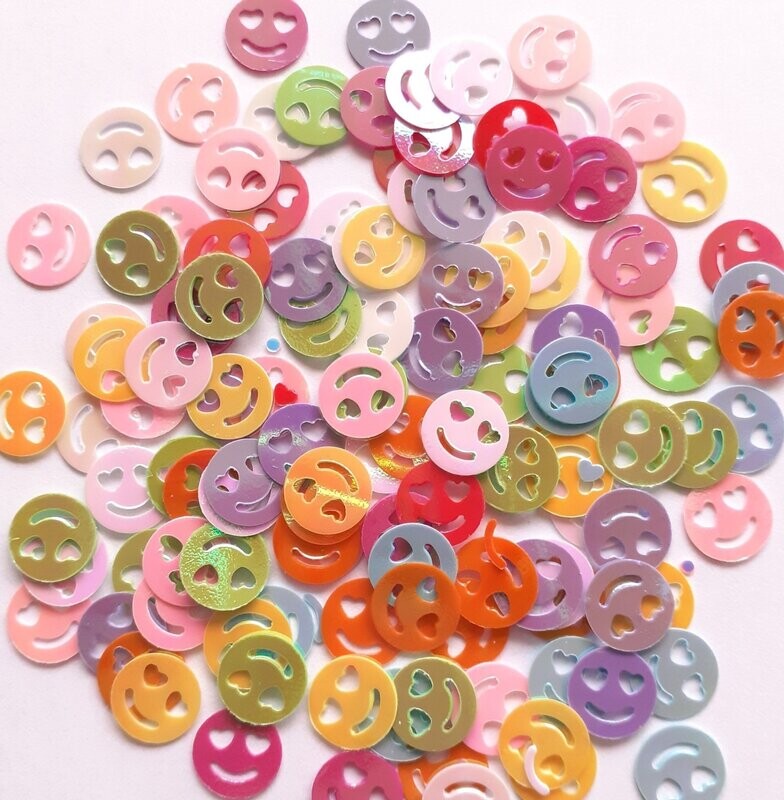 Sequins 10 g smiley  10mm / 10 couleurs disponibles