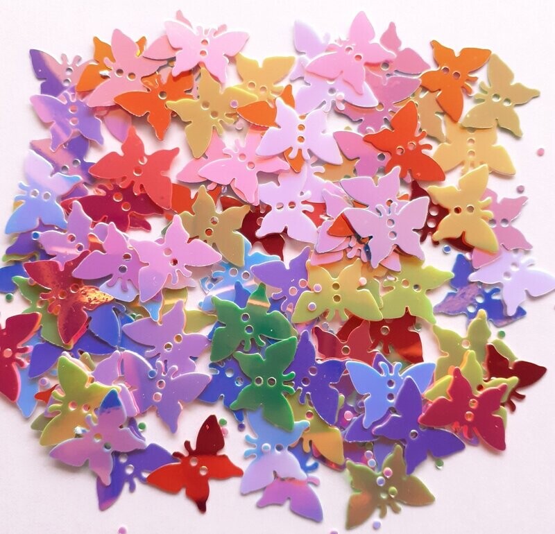 Sequins 10 g papillon holographique 13mm / 9 couleurs disponibles
