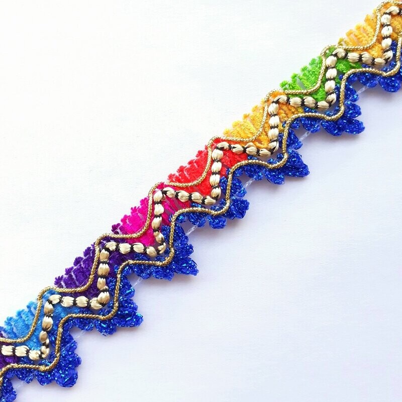 8,5 mètres galon arc en ciel 27mm / 5 couleurs 