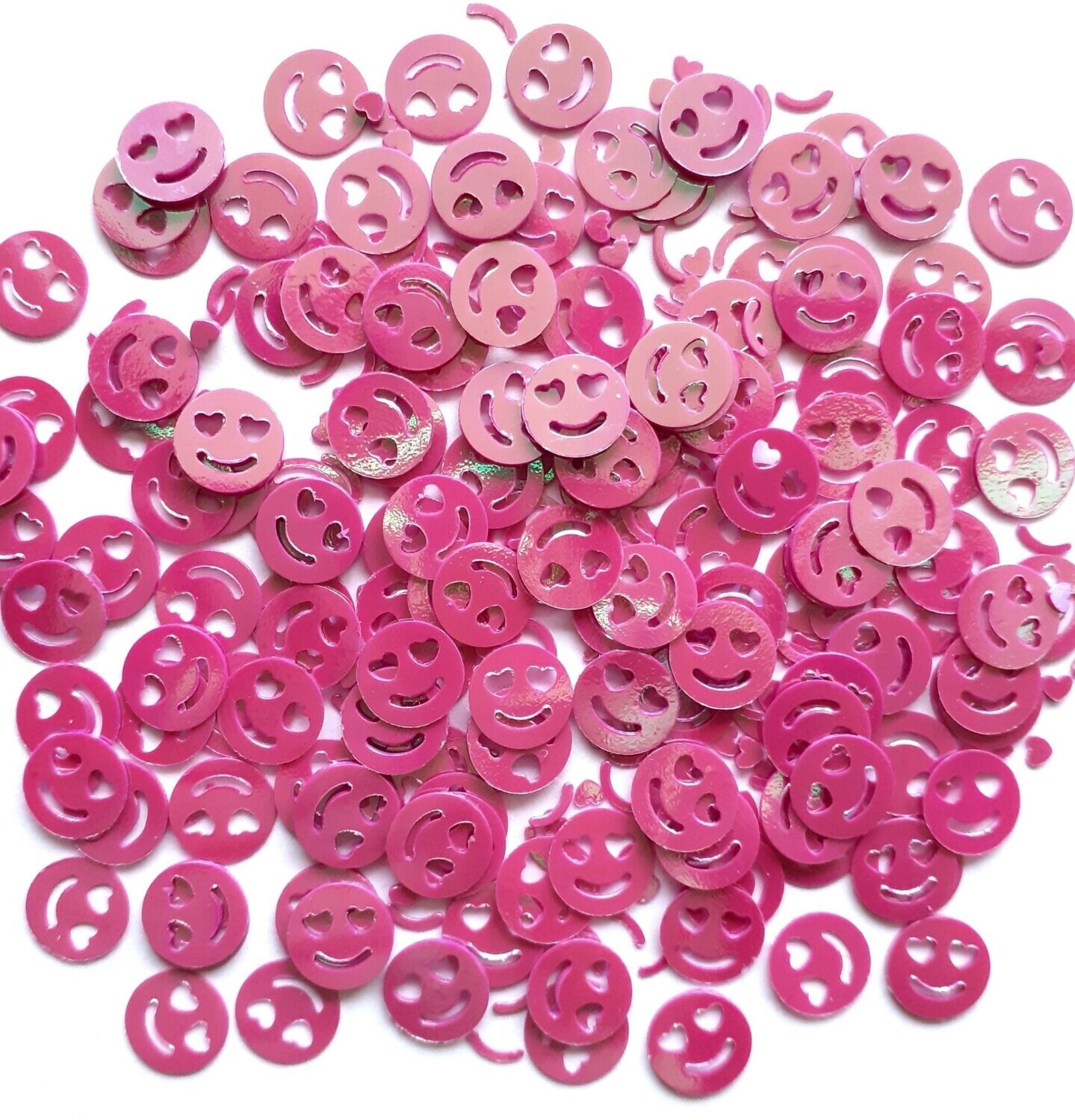 10g de sequins smiley  10mm / 10 couleurs disponibles