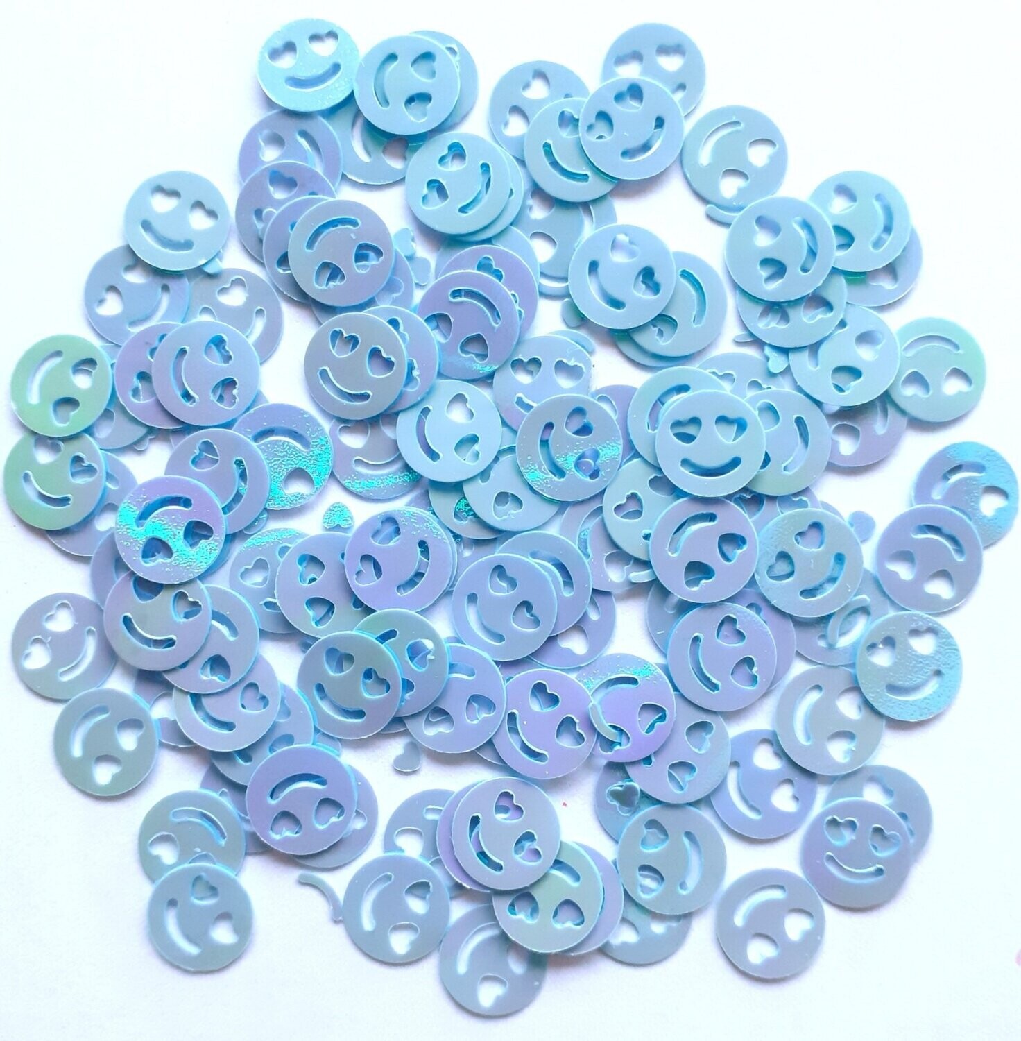 10g de sequins smiley  10mm / 10 couleurs disponibles