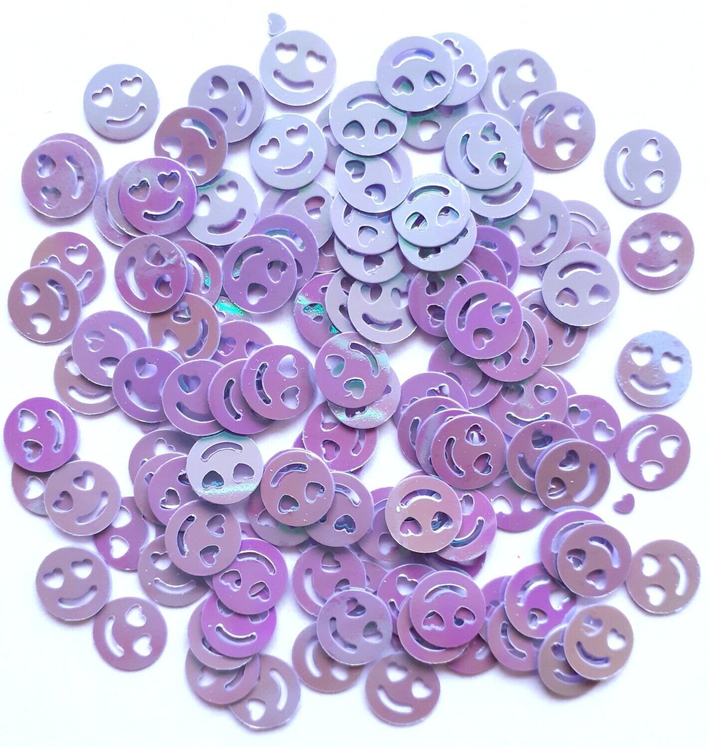 10g de sequins smiley  10mm / 10 couleurs disponibles