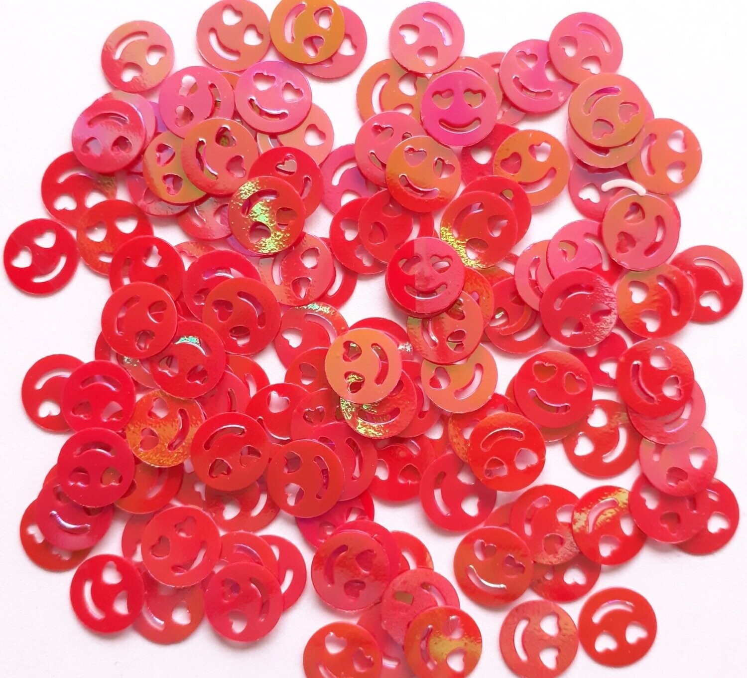 10g de sequins smiley  10mm / 10 couleurs disponibles