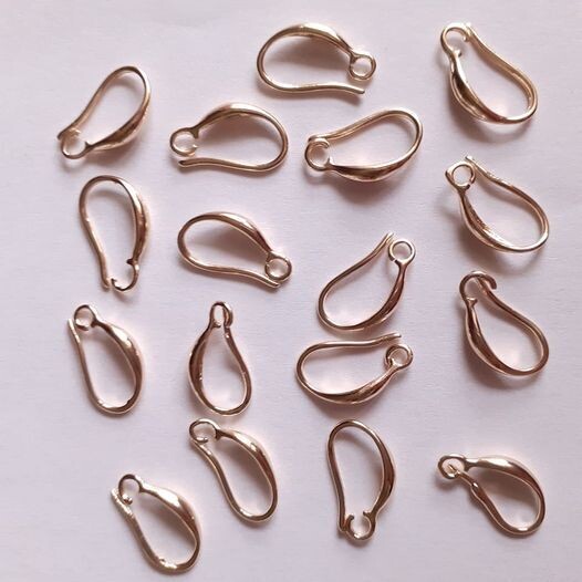 1 paire boucle d'oreille crochet 12x15mm plaqué or 14K