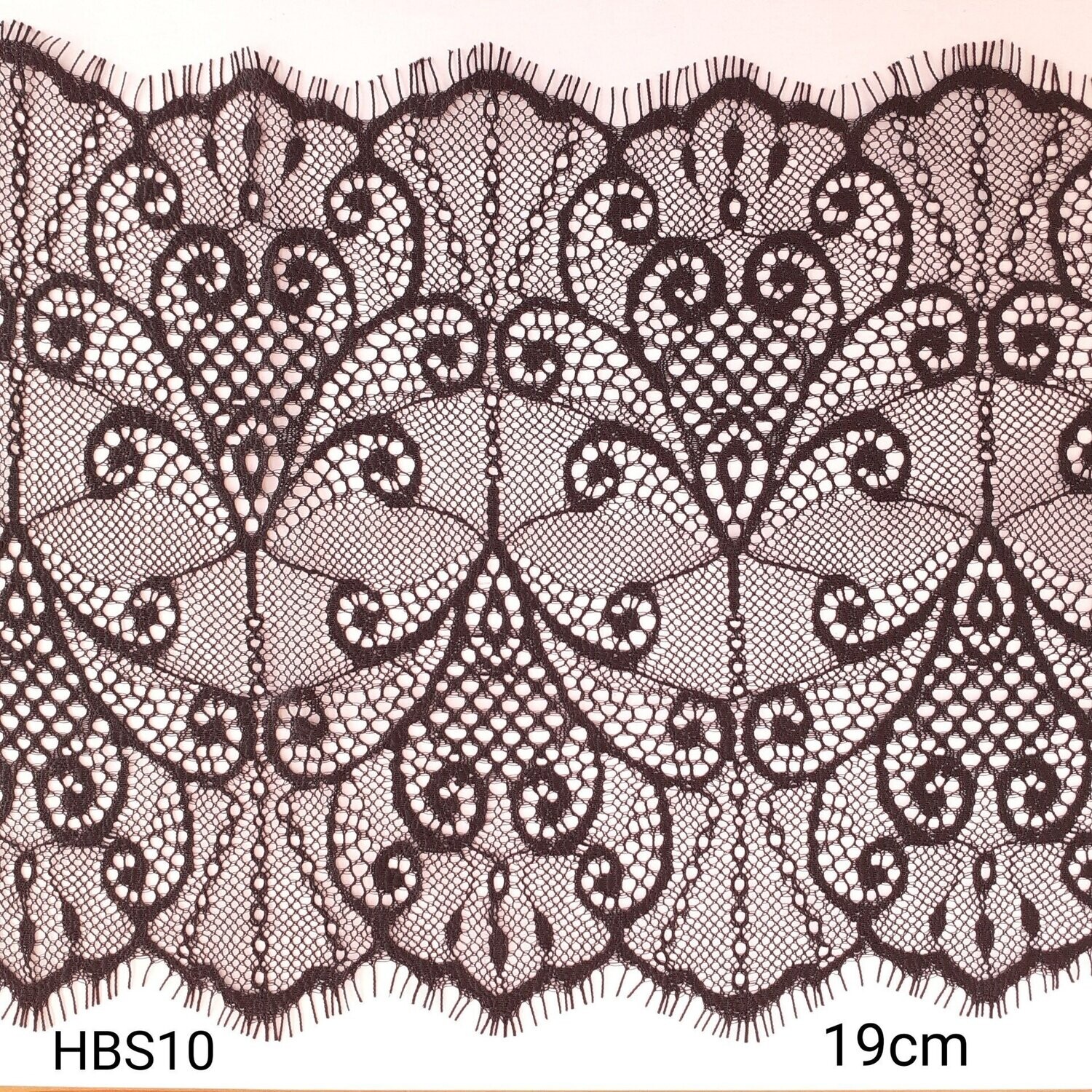 3 mètres dentelle de cils noire 1.9 cm