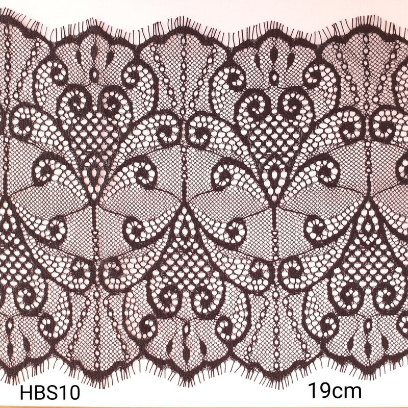 3 mètres dentelle de cils noire 1.9 cm