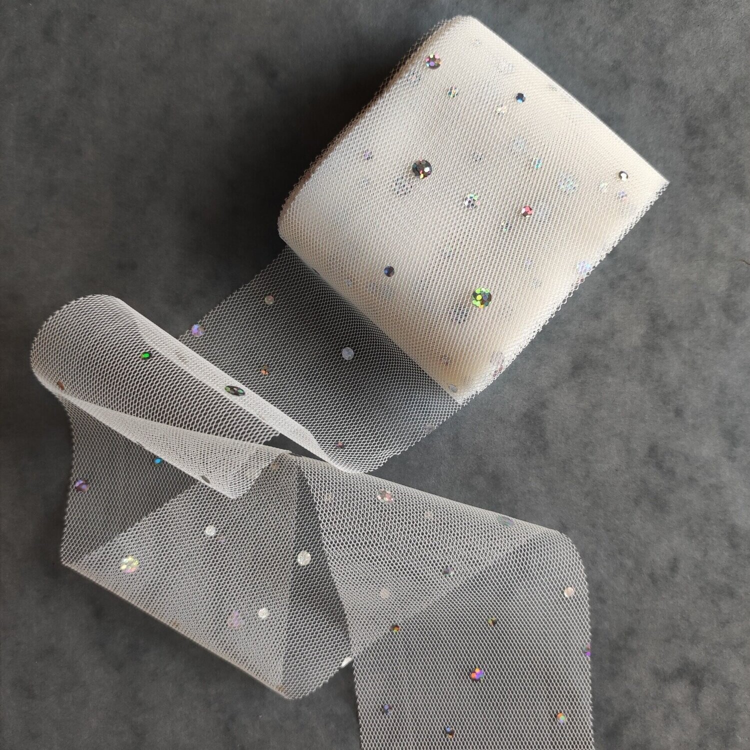 4m de ruban tulle paillette 6 cm (choisissez vos couleurs)