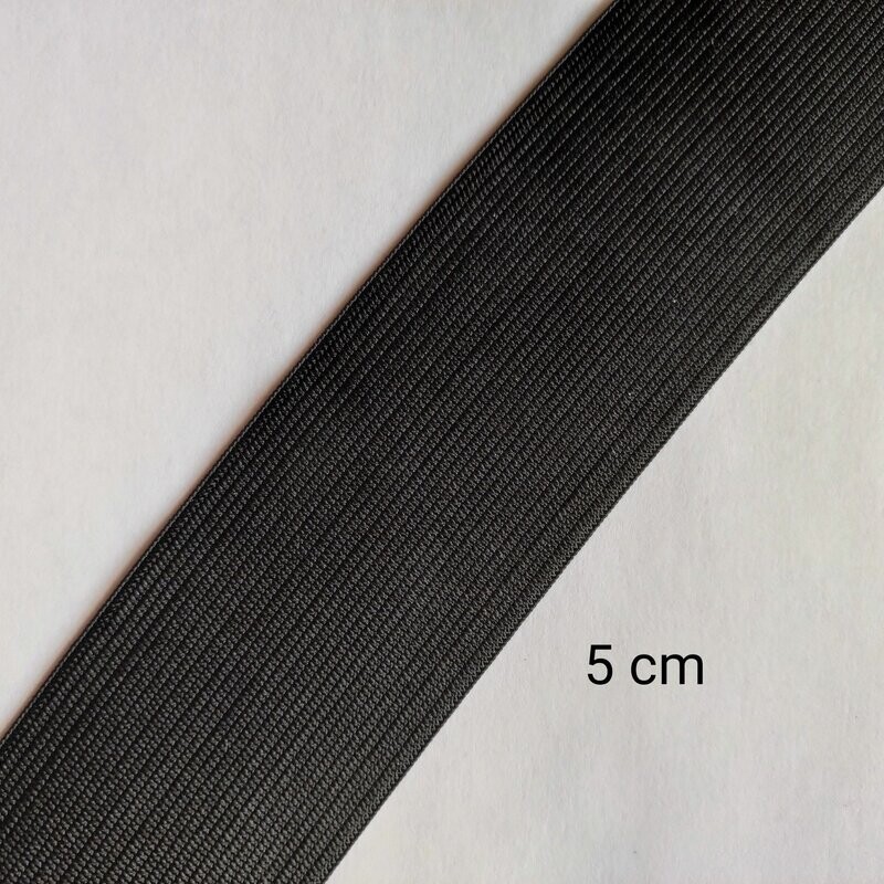 Elastique noire 5 cm de largeur au mètre
