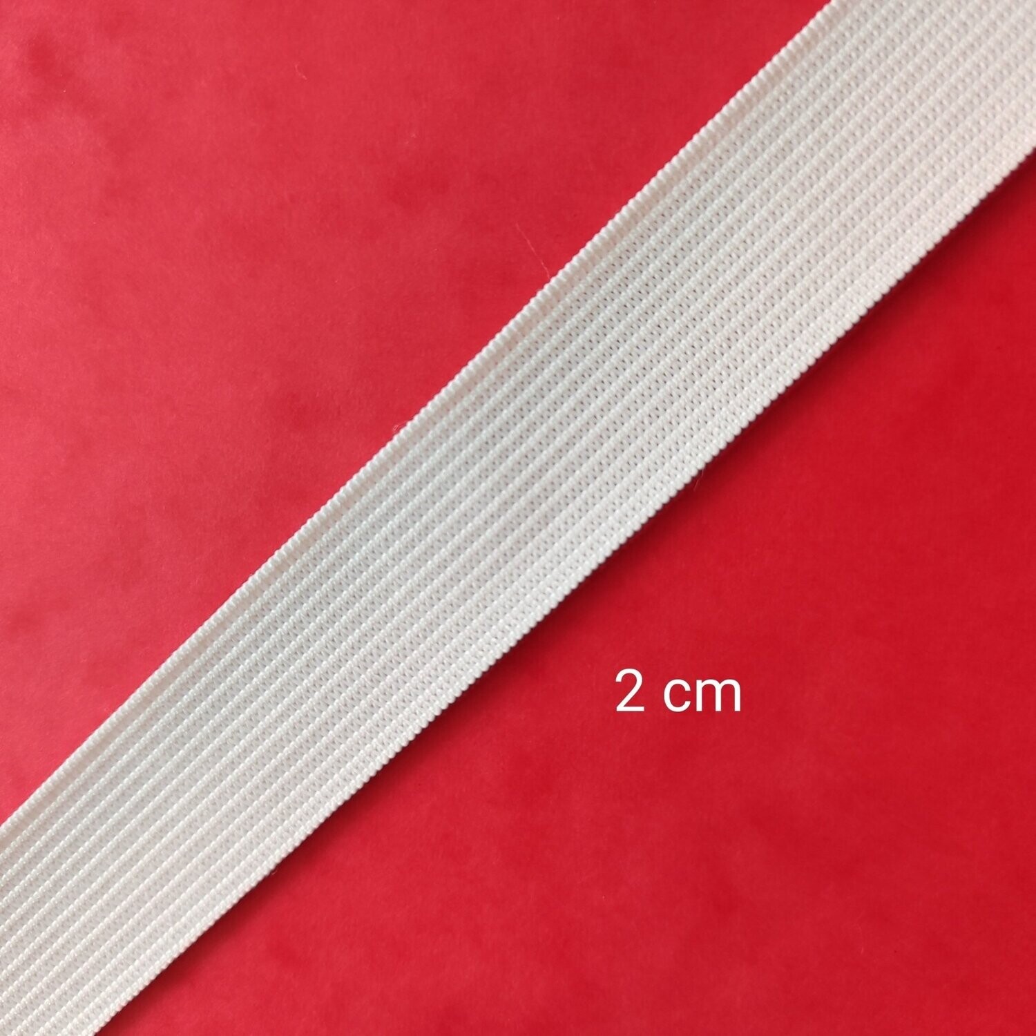 Élastique blanc 2 cm de largeur au mètre