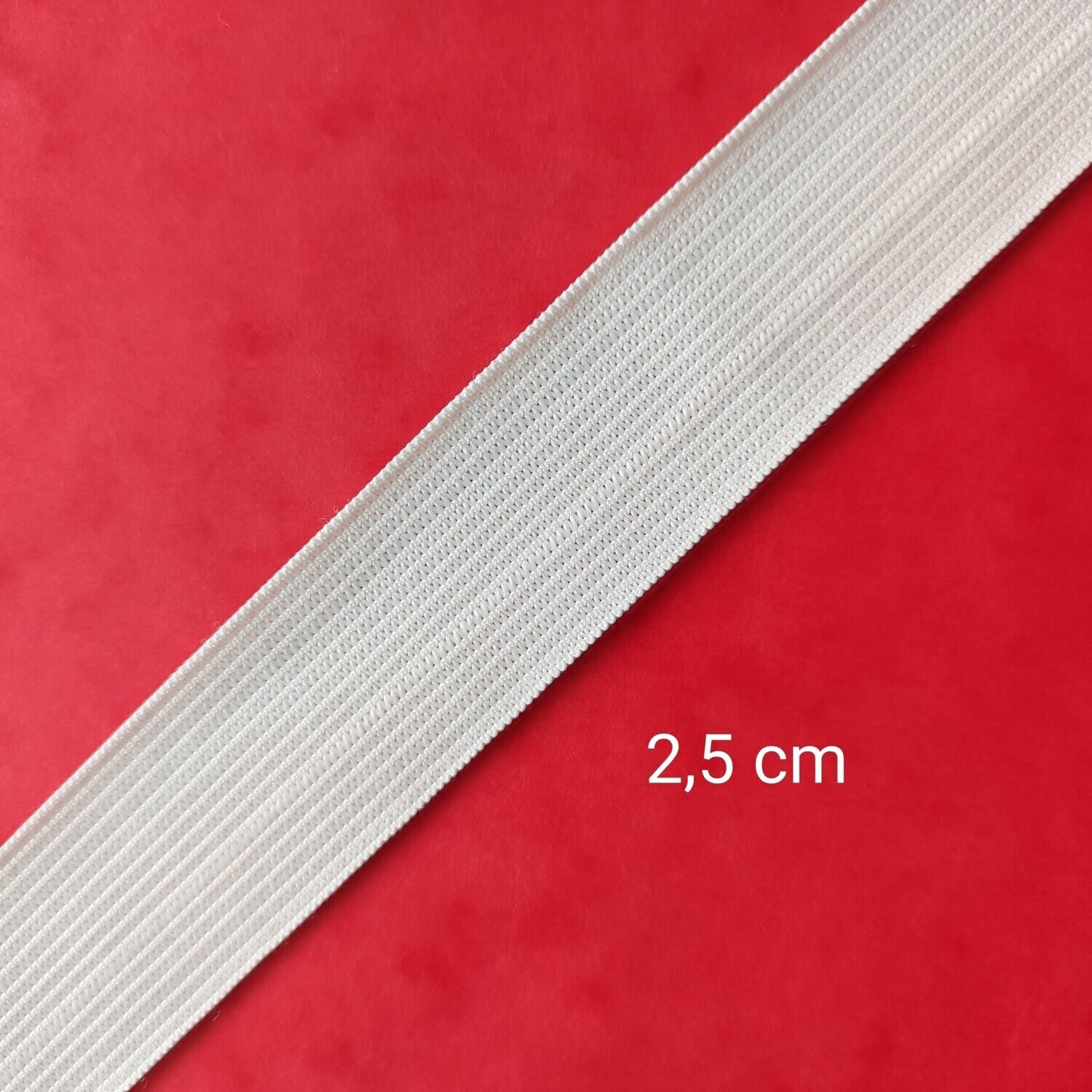 Elastique blanc 2.5 cm de largeur au mètre