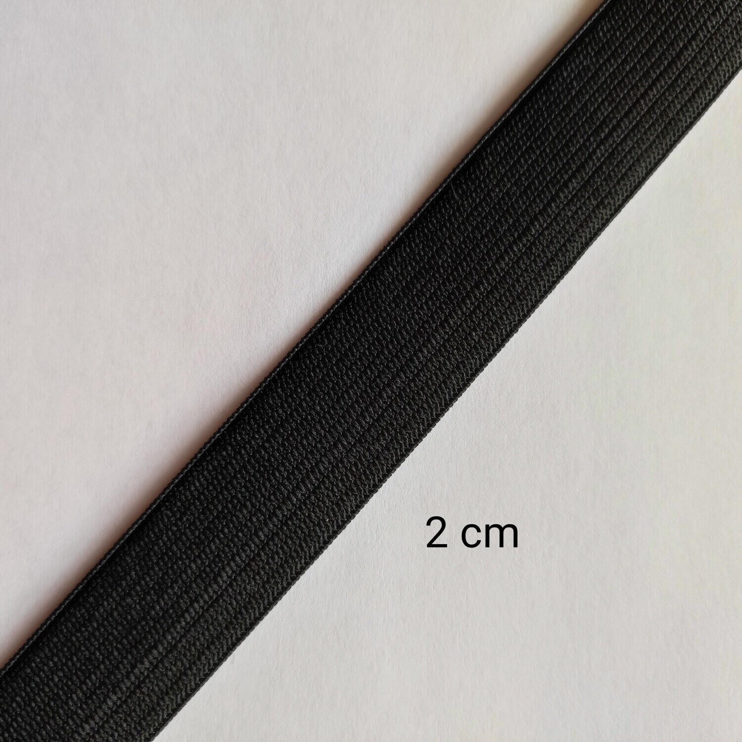 Elastique noire 2 cm de largeur au mètre
