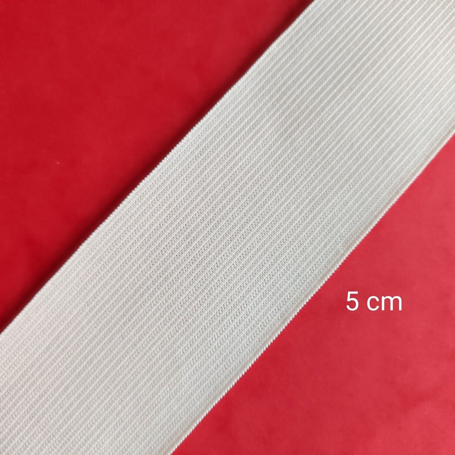 Elastique blanc 5 cm de largeur au mètre