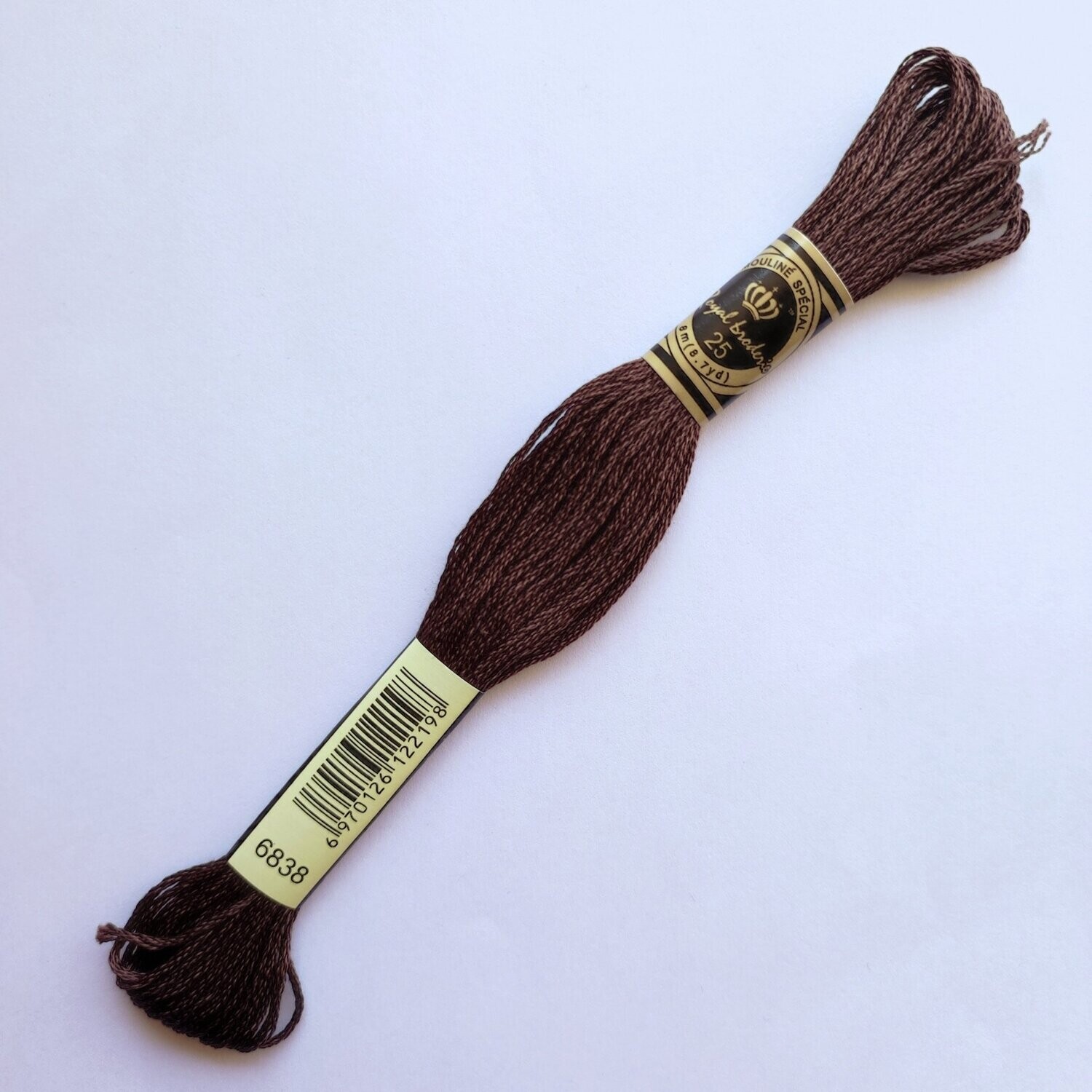 Fil coton mouliné spécial - 8 m - Coloris DMC 838