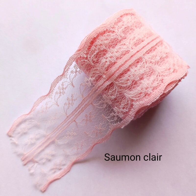 4.3 mètres dentelle 45mm saumon clair 4.3 mètres dentelle 45mm saumon clair