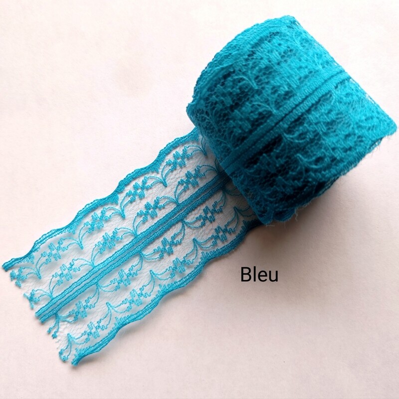 4,3 mètres dentelle 45mm bleu 4,3 mètres dentelle 45mm bleu