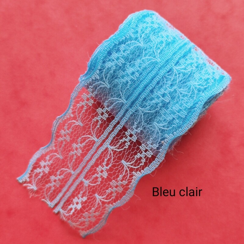 4,3 mètres dentelle 45mm bleu clair 4,3 mètres dentelle 45mm bleu clair
