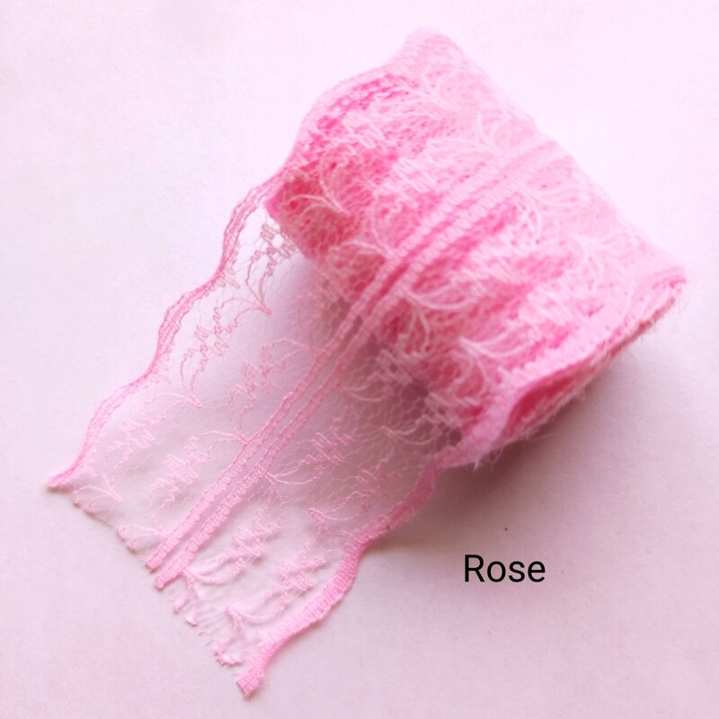 4.3 mètres dentelle 45mm rose 4.3 mètres dentelle 45mm rose