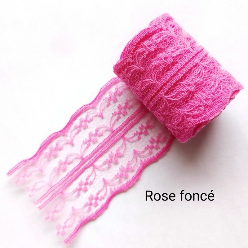 4.3 mètres dentelle 45mm rose foncé 4.3 mètres dentelle 45mm rose foncé
