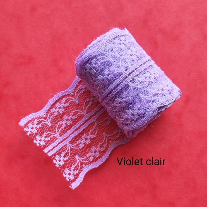 4.3 mètres dentelle 45mm violet clair 4.3 mètres dentelle 45mm violet clair